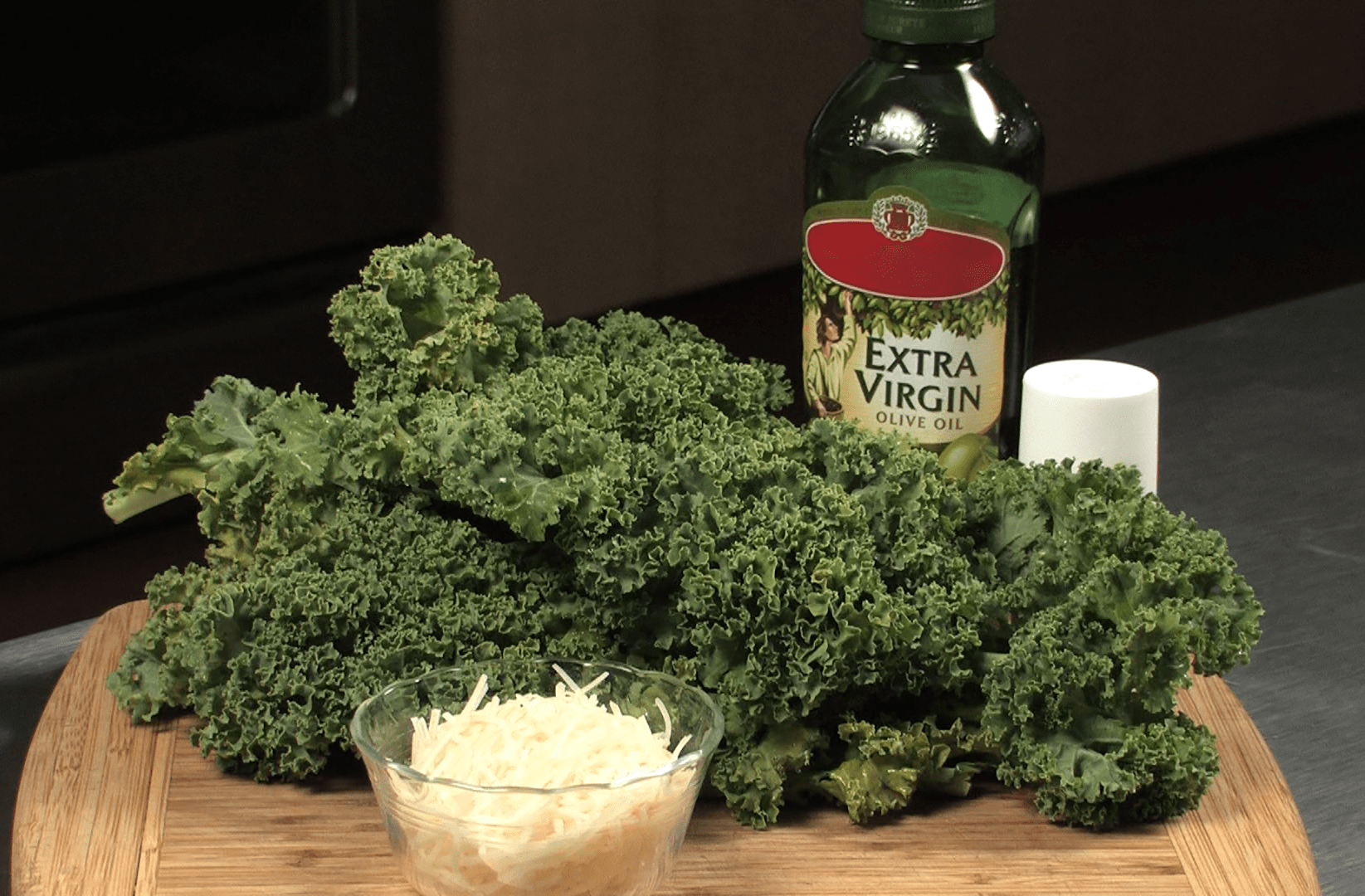 Assemble ingredients. Wash and dry kale.